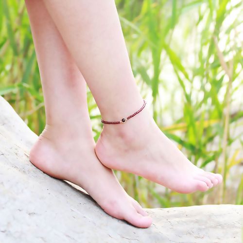 Bracelet de cheville Femme en Cristal naturel pierre semi-precieuse - Ref 3102354