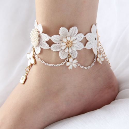 Bracelet de cheville Femme en Dentelle - Ref 3102362