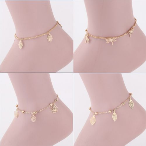 Bracelet de cheville Couple en Alliage argent plaque or - Ref 3102386