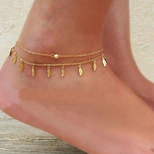Bracelet de cheville en Alliage argent plaque or - Ref 3102400