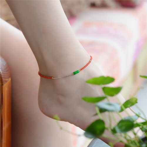 Bracelet de cheville Femme en Cristal naturel pierre semi-precieuse - Ref 3102640