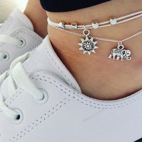 Bracelet de cheville Femme DIAMAN en Alliage argent plaque or - Ref 3102679