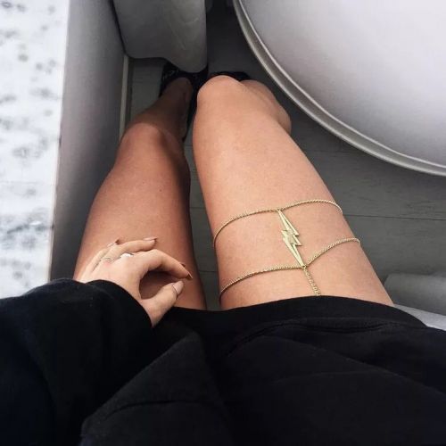 Bracelet de cheville en Alliage argent plaque or - Ref 3102690