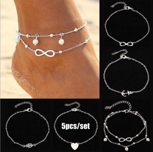 Bracelet de cheville Femme en Alliage argent plaque or - Ref 3102784
