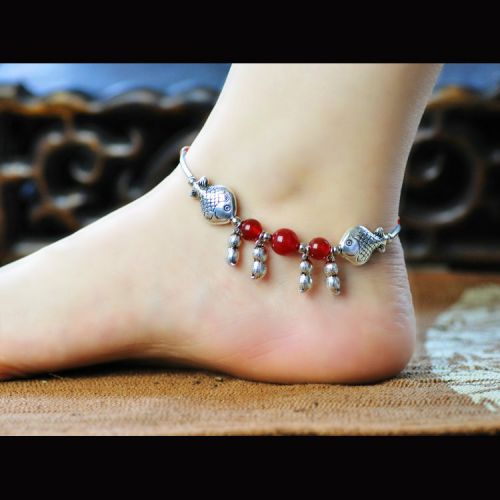 Bracelet de cheville Femme en Cristal naturel pierre semi-precieuse - Ref 3102790