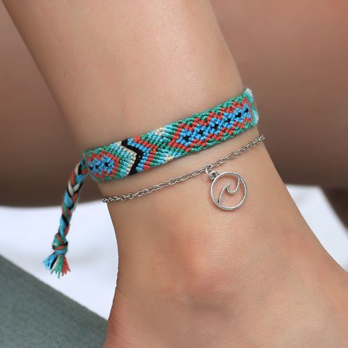 Bracelet de cheville en Alliage argent plaque or - Ref 3102832