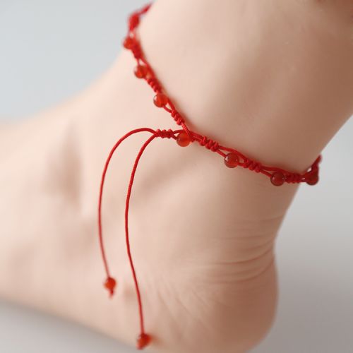 Bracelet de cheville Femme L AMOUR NE SE SOUCIE PAS en Cristal naturel pierre semi-precieuse - Ref 3103192
