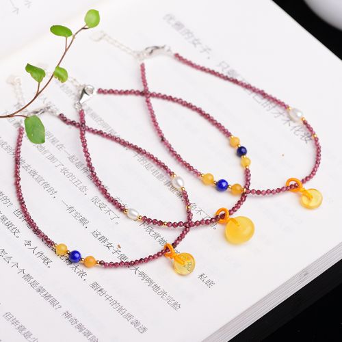 Bracelet de cheville Femme en Cristal naturel pierre semi-precieuse - Ref 3103216