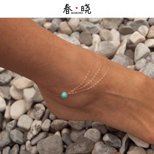 Bracelet de cheville en Alliage argent plaque or - Ref 3103310