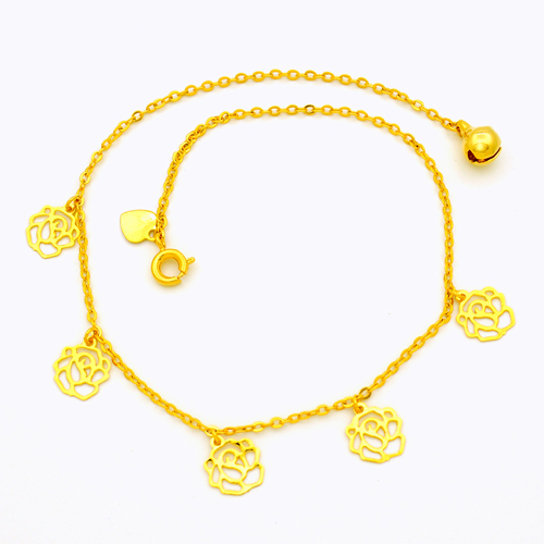 Bracelet de cheville en Alliage argent plaque or - Ref 3103337