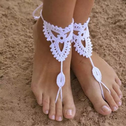 Bracelet de cheville Femme BRODERIE en Coton et lin - Ref 3103356