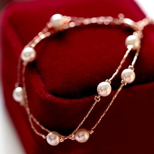 Bracelet de cheville Femme en Alliage argent plaque or - Ref 3103435
