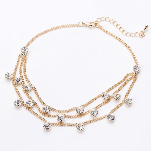 Bracelet de cheville Femme en Zircone synthetique strass - Ref 3103464