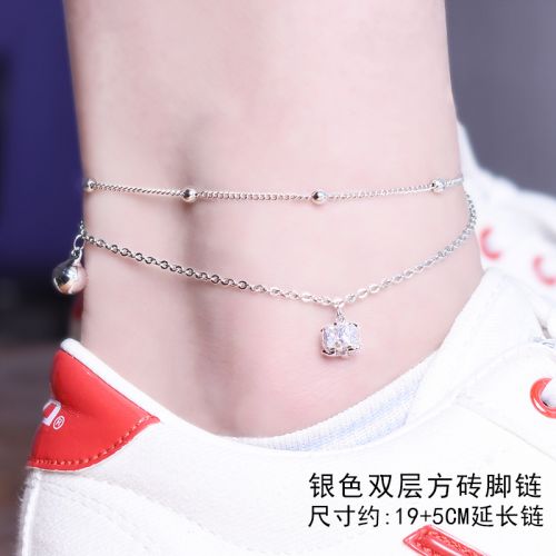 Bracelet de cheville Femme en Alliage argent plaque or - Ref 3103487