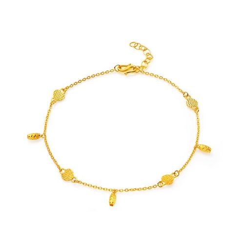 Bracelet de cheville Couple en Alliage argent plaque or - Ref 3103517