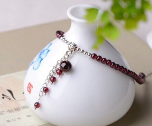 Bracelet de cheville Femme en Cristal naturel pierre semi-precieuse - Ref 3103564