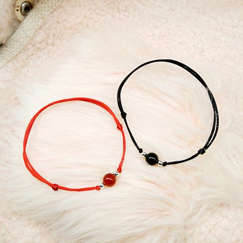 Bracelet de cheville Couple en Cristal naturel pierre semi-precieuse - Ref 3103648
