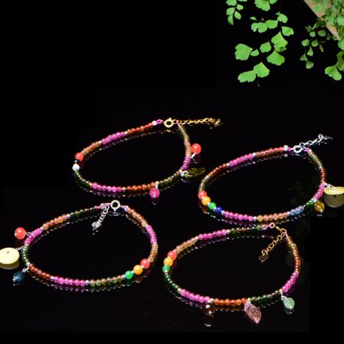 Bracelet de cheville Couple en Cristal naturel pierre semi-precieuse - Ref 3103682