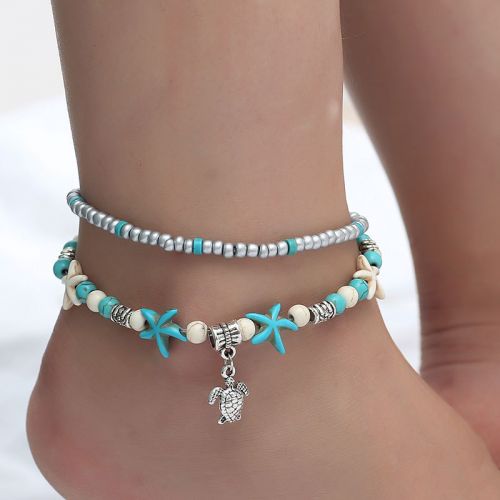 Bracelet de cheville en Alliage argent plaque or - Ref 3103823