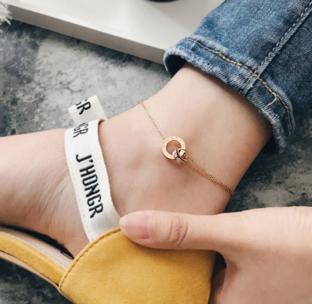 Bracelet de cheville Femme en Acier au titane - Ref 3103842