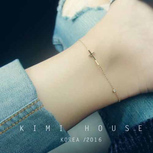 Bracelet de cheville en Alliage argent plaque or - Ref 3103918