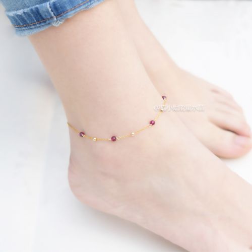 Bracelet de cheville Femme en Cristal naturel pierre semi-precieuse - Ref 3103941