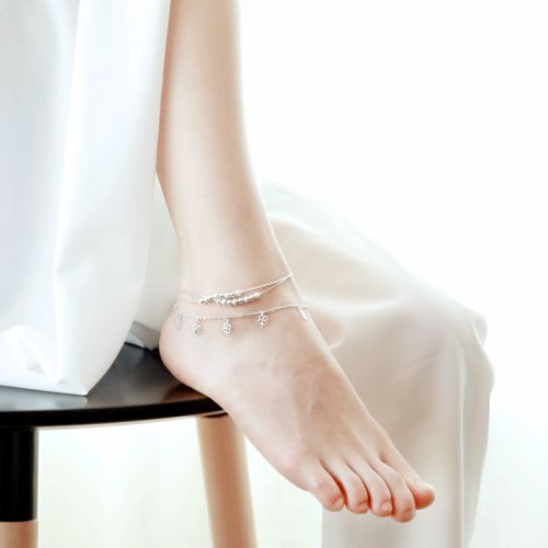 Bracelet de cheville Femme en Alliage argent plaque or - Ref 3103966