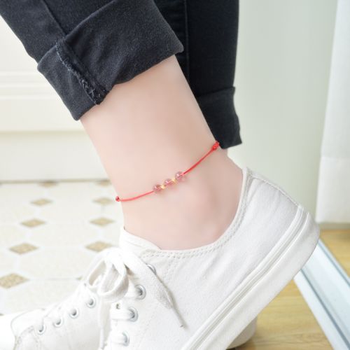 Bracelet de cheville Femme en Cristal naturel pierre semi-precieuse - Ref 3103967