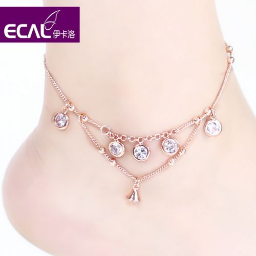 Bracelet de cheville Femme ECAL ICARLO en Alliage argent plaque or - Ref 3103977