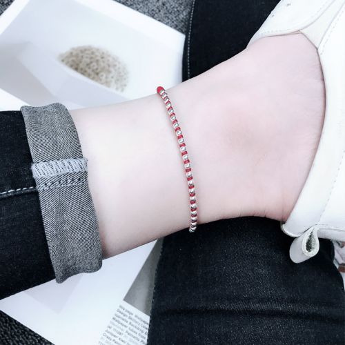 Bracelet de cheville Couple Argentée - Ref 3104026