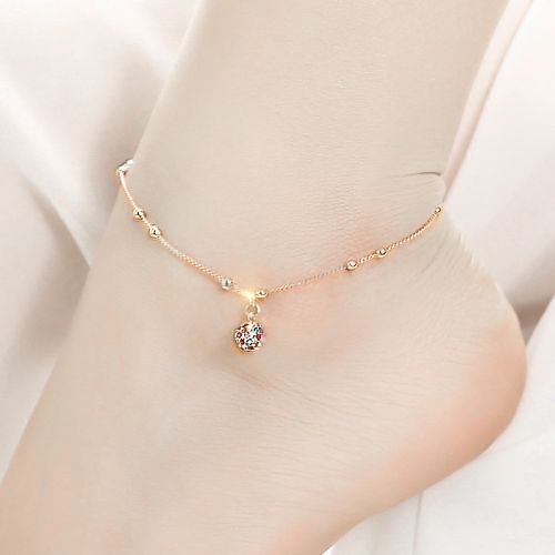 Bracelet de cheville Femme en Alliage argent plaque or - Ref 3104052