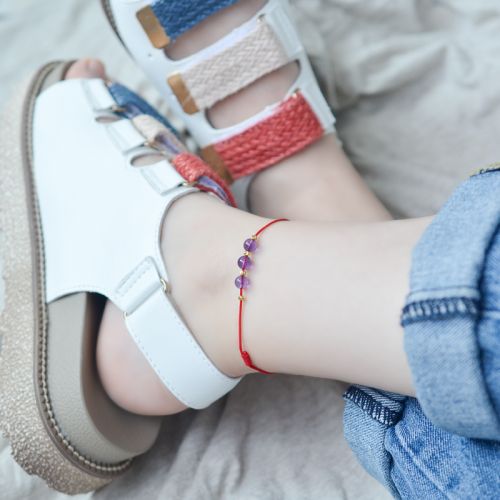 Bracelet de cheville Femme en Cristal naturel pierre semi-precieuse - Ref 3104173