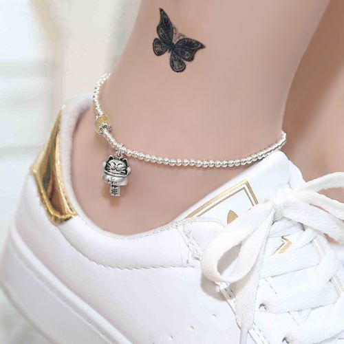 Bracelet de cheville Femme Argentée - Ref 3104202