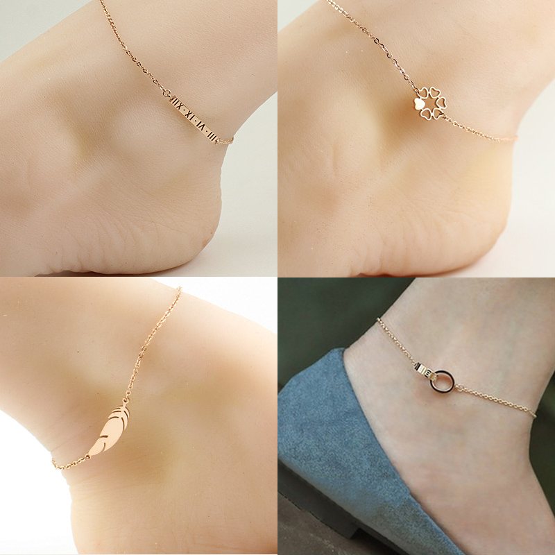 Bracelet de cheville Femme en Acier au titane - Ref 3104331