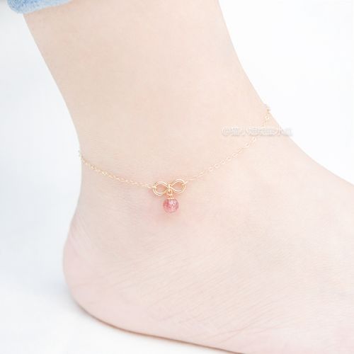 Bracelet de cheville Femme en Cristal naturel pierre semi-precieuse - Ref 3104371