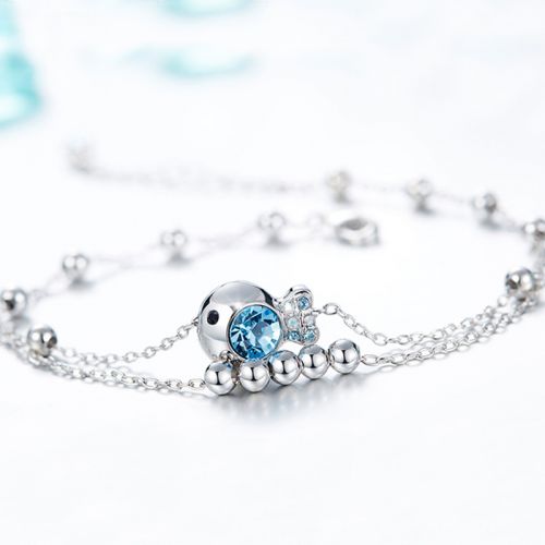 Bracelet de cheville Femme en Zircone synthetique strass - Ref 3104469
