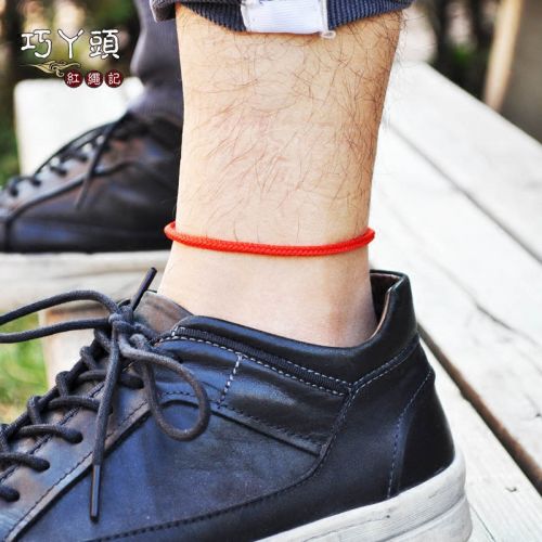Bracelet de cheville Homme CORDE ROUGE QIAOTOU en Matiere mixte - Ref 3104476
