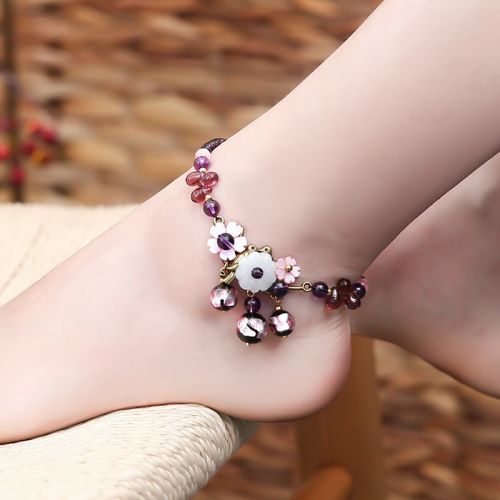 Bracelet de cheville Femme CENT ANS ORIGINAL en Verre - Ref 3104484