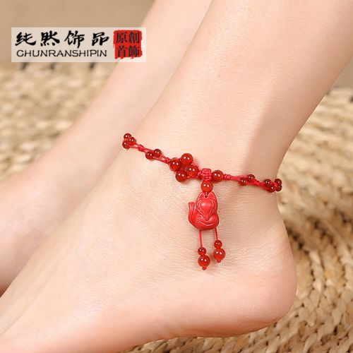 Bracelet de cheville Femme en Cristal naturel pierre semi-precieuse - Ref 3104485