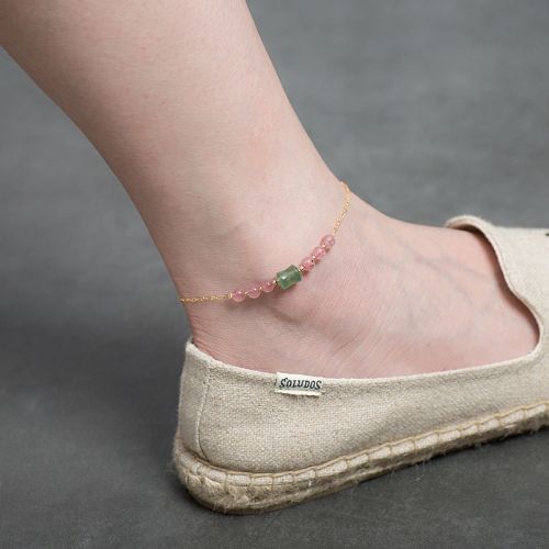 Bracelet de cheville Femme en Cristal naturel pierre semi-precieuse - Ref 3104514