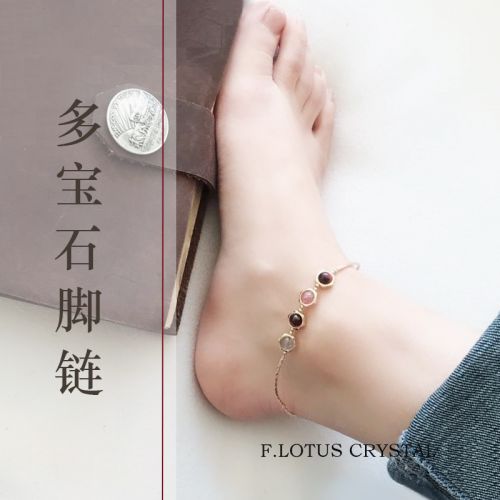 Bracelet de cheville Femme en Cristal naturel pierre semi-precieuse - Ref 3104515