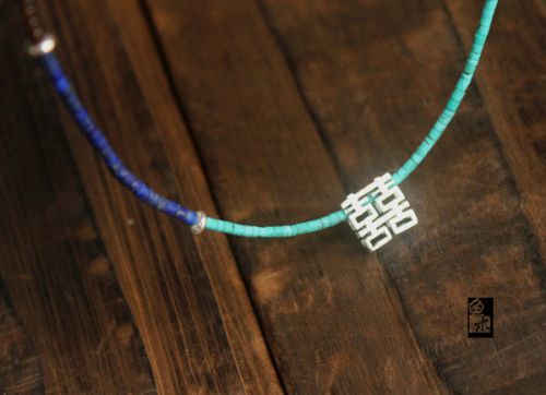 Bracelet de cheville Couple BOIS DE POISSON en Cristal naturel pierre semi-precieuse - Ref 3104702