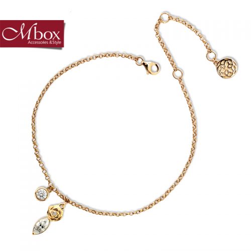 Bracelet de cheville Femme M BOX en Argent 925 Zircon artificiel - Ref 3104720