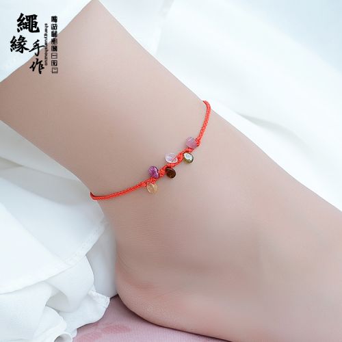 Bracelet de cheville Femme en Cristal naturel pierre semi-precieuse - Ref 3104764