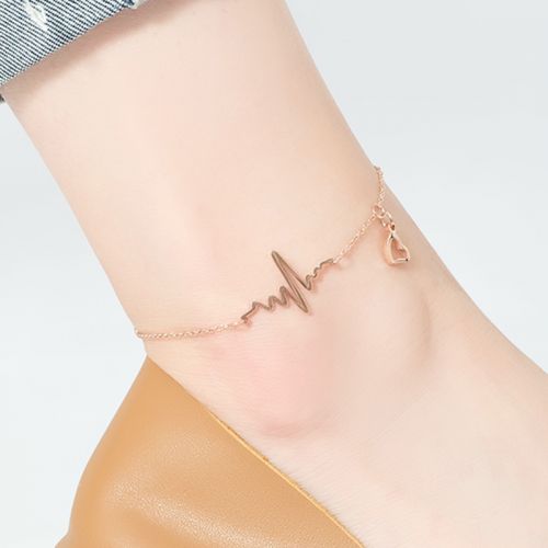 Bracelet de cheville Femme RIME SIMPLE Bijoux en Acier au titane - Ref 3104769
