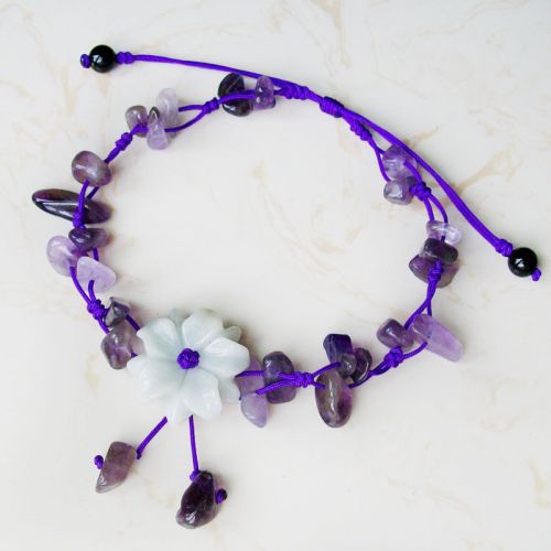 Bracelet de cheville Femme en Cristal naturel pierre semi-precieuse - Ref 3104836