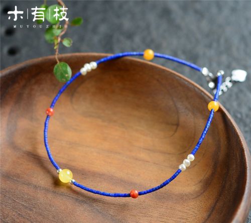 Bracelet de cheville Femme en Cristal naturel pierre semi-precieuse - Ref 3104844