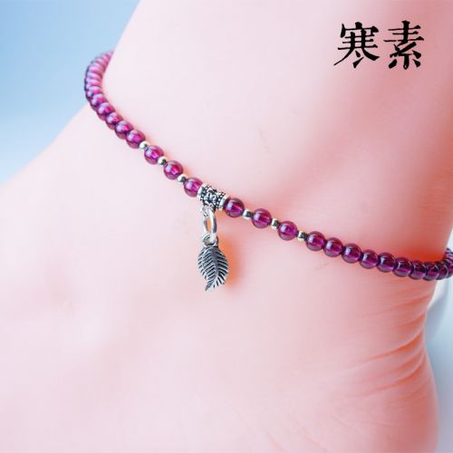 Bracelet de cheville Femme en Cristal naturel pierre semi-precieuse - Ref 3104987