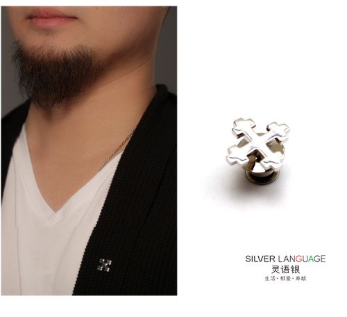 Broche Lovers en argenterie - Ref 1170242