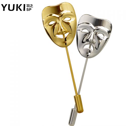 Broche homme YUKI en Alliage argent et plaqué or - Ref 1170248
